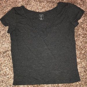 Pacsun Crossed tight gray shirt